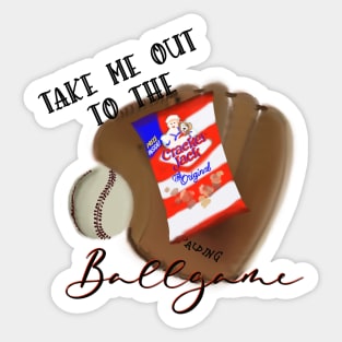 Take me out to the Ballgame, Peanuts and Crackerjacks Baseball Glove, Baseball Design Sticker